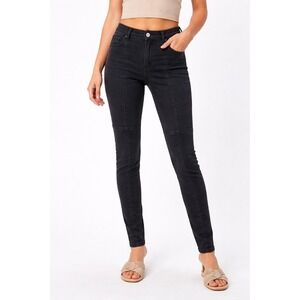 Free People Coated Low Rise Jillian Black Skinny Pant Women's size 26